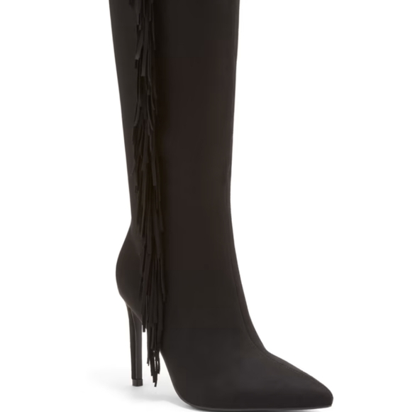 Womens Tall Mazikeen Boots Black Size 9.5 Western Inspired Fringe msrp $109. NEW - Picture 1 of 5